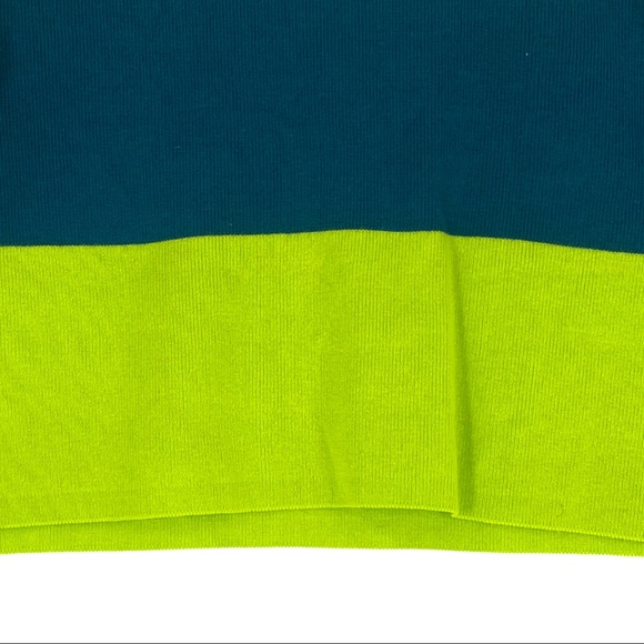 Victor Glemaud X Target Striped Mock Turtleneck Pullover Sweater Teal/Lime Sz M - Picture 2 of 11